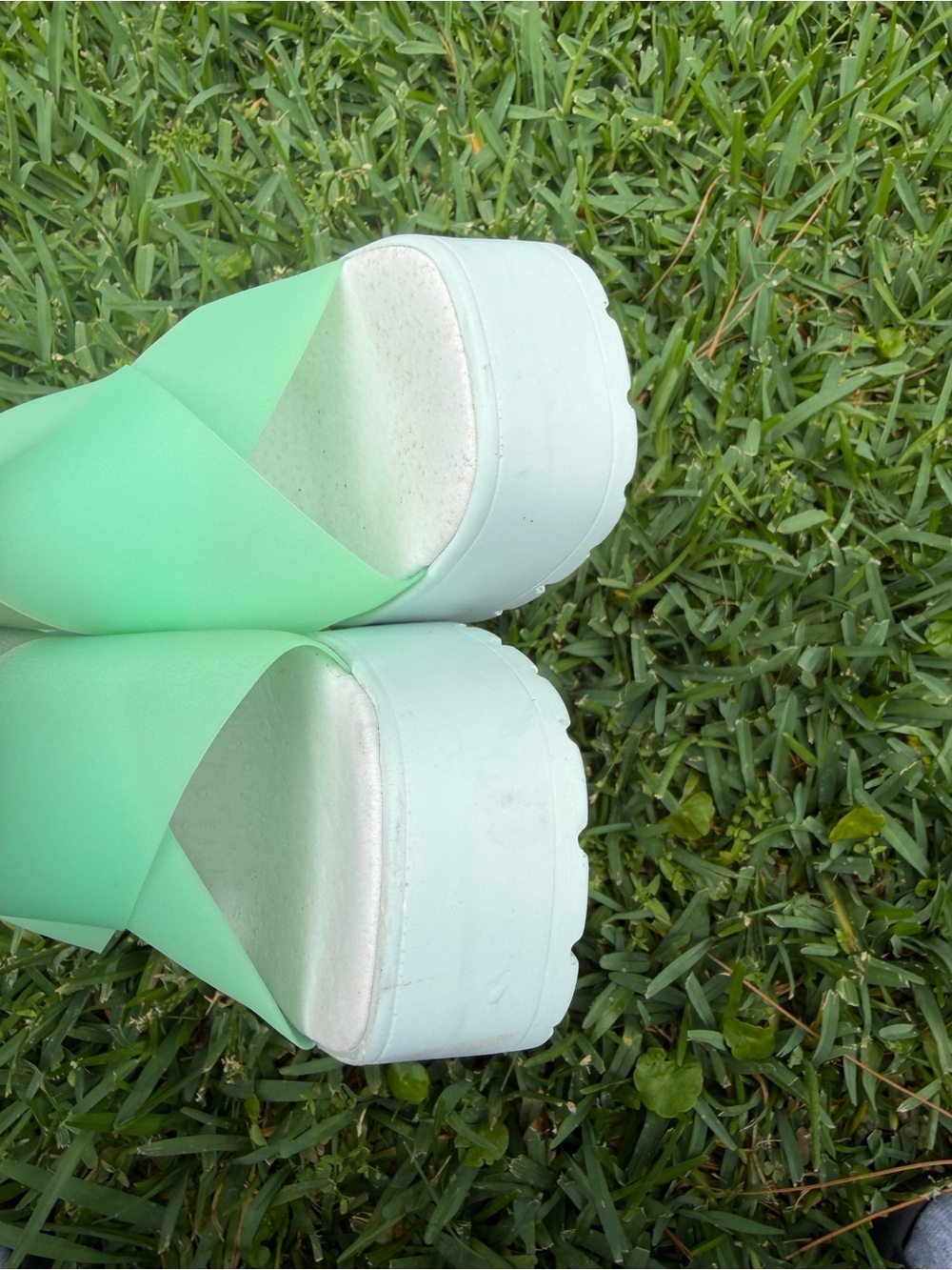 Miista London Mint Green Platform Mule Heels Size 8.5 Y2K 3.5” Heel - Picture 6 of 12